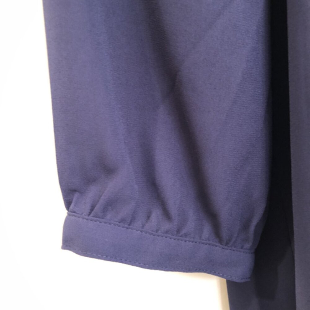 NYDJ Pleat Back Blouse, Dark Blue, Medium - Picture 10 of 12